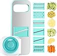 Bugucat Vegetable Chopper, Vegetable Cutter Food Slicer Dicer, 6 Interchangeable Blades Set Veggie Slicer Manual Slicer Kitchen for Garlic, Cabbage, Carrot, Potato, Tomato, Fruit, Salad