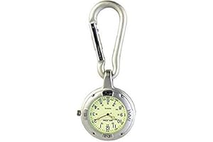 Silver Clip on Carabiner FOB Watch for Doctors Nurses Paramedics Chefs Sports