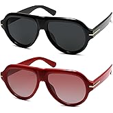 HERJOUR Polarized Aviator Sunglasses Trendy RetroWomens Mens 90s Classic Vintage Sun Glasses AR82379