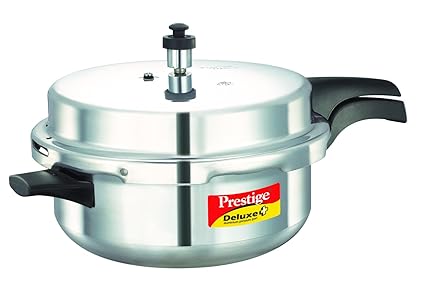 Prestige Deluxe Plus Induction Base Senior Pan Aluminium Pressure Cooker, 6 Litres