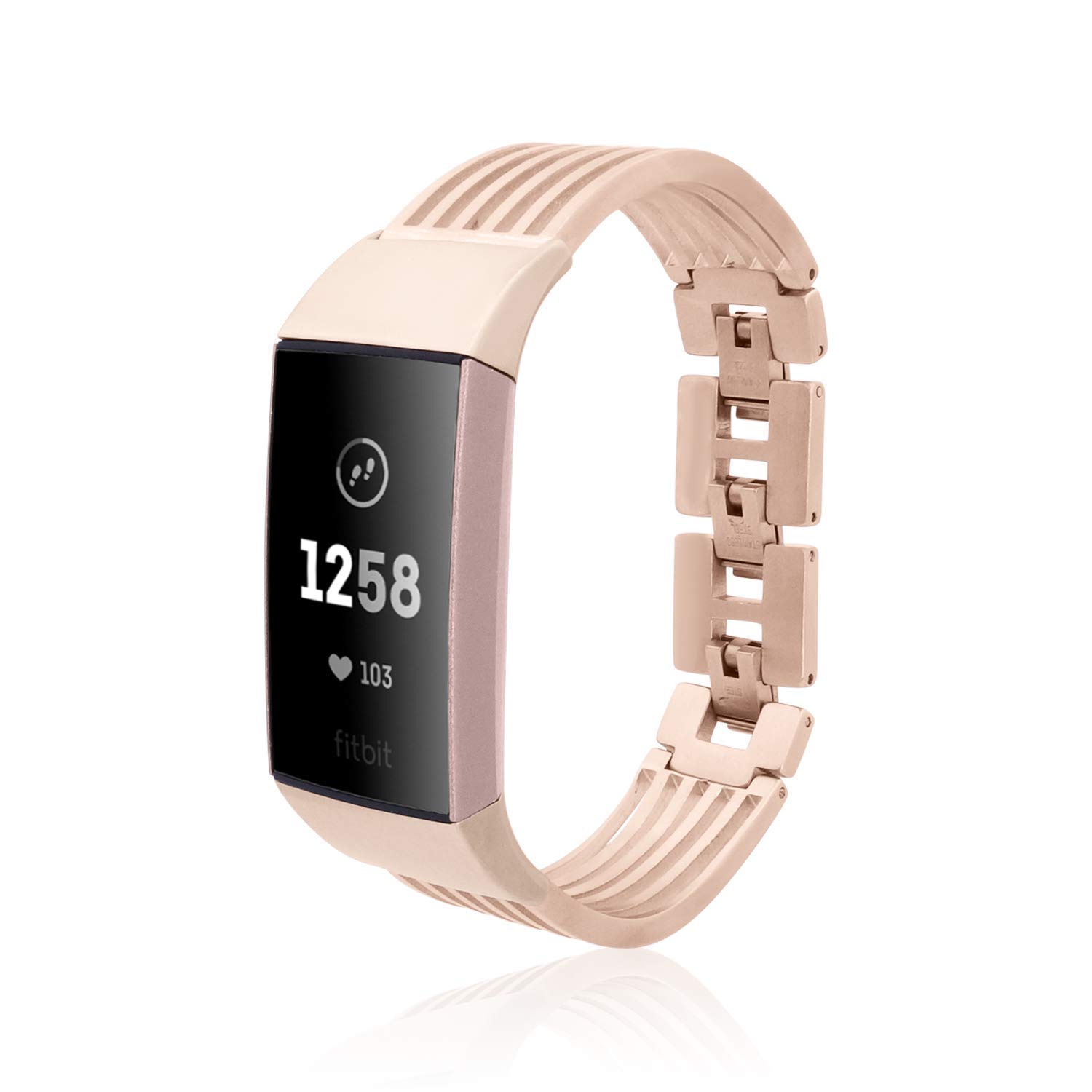 rose gold and black fitbit