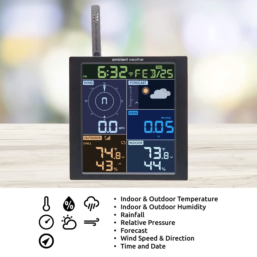 Weather Remote Button Mua Ambient Weather WS-1965 WiFi Weather Station w/Remote Monitoring ...