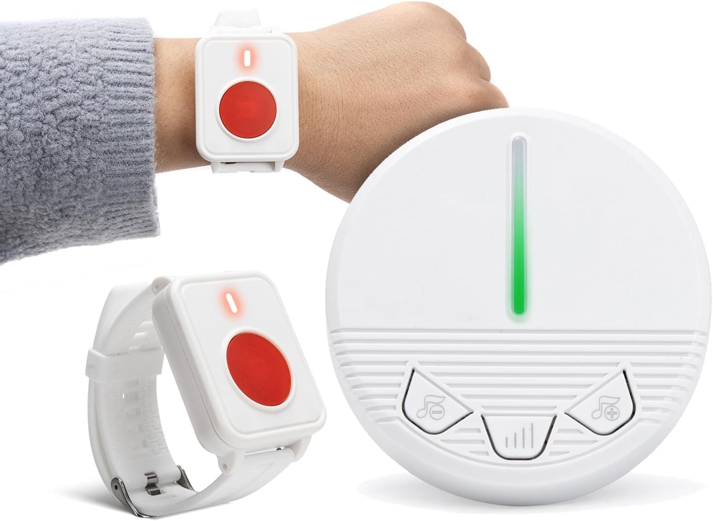 CYSSJF Panic Alarm for Elderly & Patient –Wireless SOS Emergency Call System with 2 Waterproof Wristbands – No Wi‑Fi Needed, Home Safety Alert for Senior Care