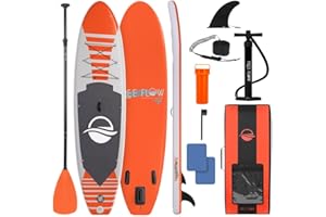 SereneLife Ultra-Light Inflatable Stand Up Paddle Board with Premium SUP Accessories - Extra Wide Stable Design with Non-Slip EVA Deck Pad for Youth and Adults of All Skill Levels - 275 lbs Capacity