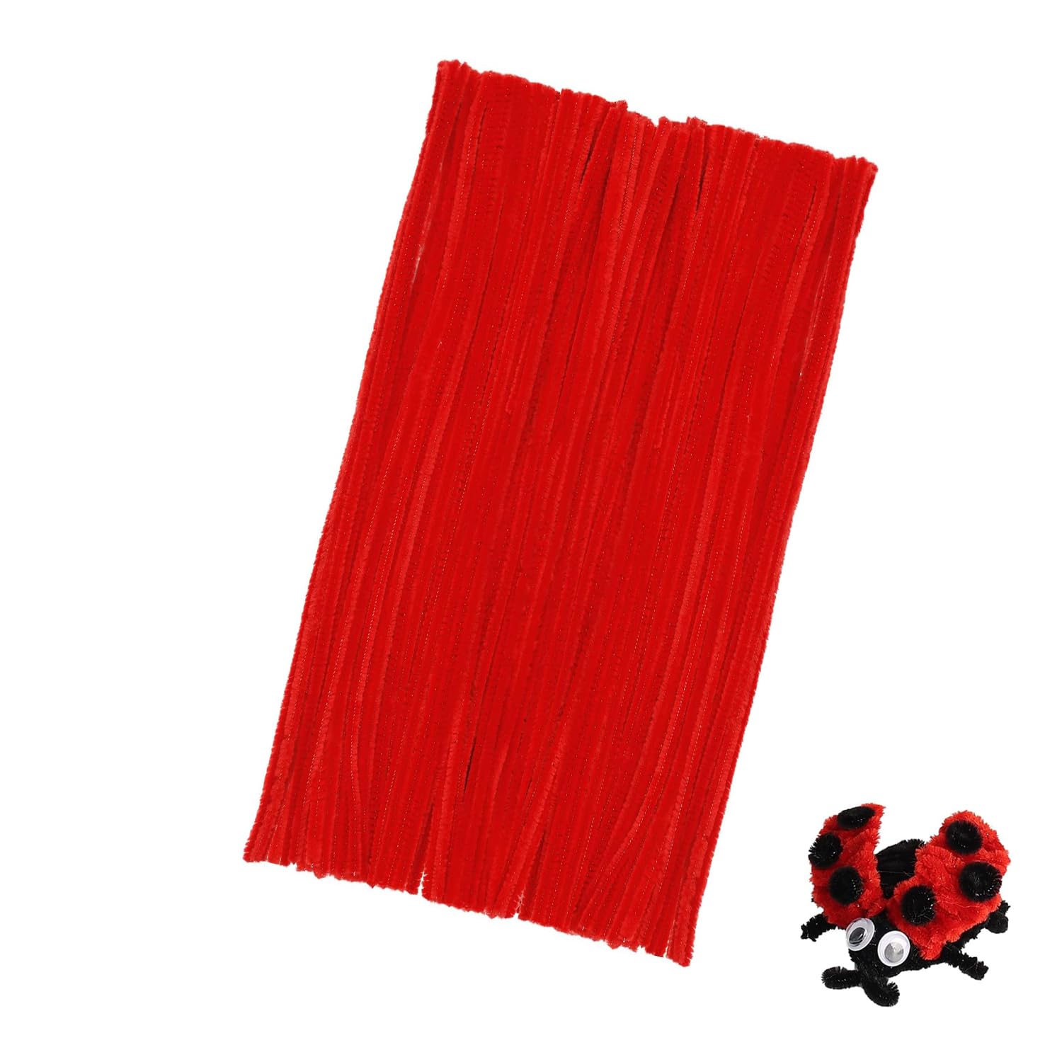 LATRAT Pack of 100 30 cm Pipe Cleaners Chenille Wire, Craft Pipe Cleaners Chenille Wire for DIY Handmade Crafts Decorating (Red)