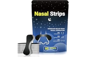 DKEPA 60 Pcs Nasal Strips for Snoring Extra Strength Nose Strips for Breathing with Strong Adhesion Sweat Resistant Design for All Day Use Improves Sleep and Workout Performance Black