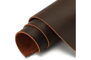 G-FAVOR Genuine Leather Sheets for Crafts Full Grain Leather Tooling Leather Square 2mm Thick Cowhide Leather for Crafting Tooling Sewing, Brown, 8"x12"