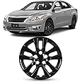 ROXX 1Pc Set 16inch Wheel Rim Cover Hubcaps Replacement for Nissan Altima Sedan 2013-2018 (Only Fit for Steel Wheels), Snap-On Car Truck SUV Hubcap(5102, Black Lacquer)