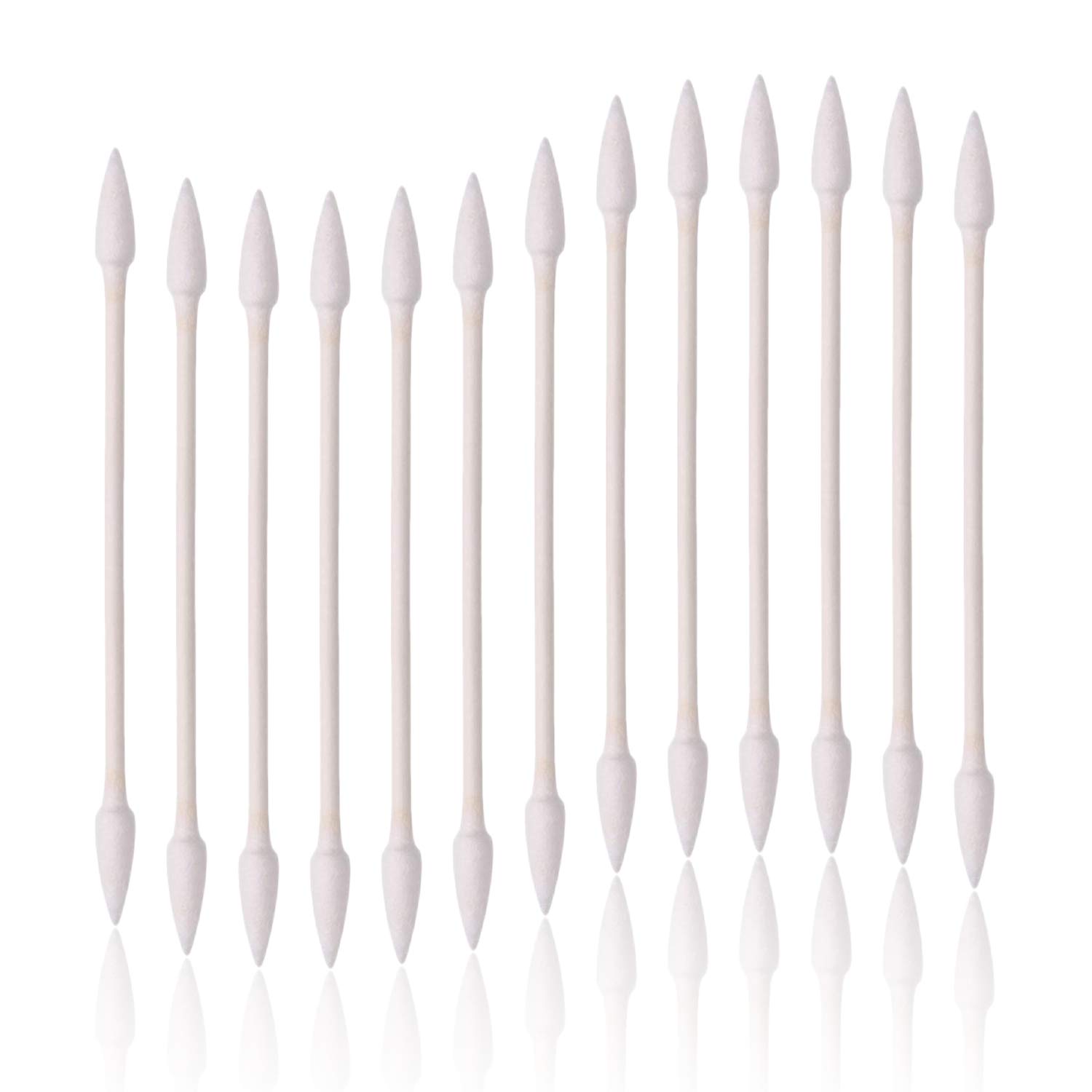 800pcs Cotton Swabs, Double Tipped Cotton Buds with Paper Stick, 4 Packs of 200 Pieces, Pointed Shape