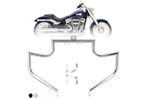Kinglemc Crash Bar Engine Guard Highway Freeway Bar for Harley Davidson Softail FL Deluxe Fat Boy Slim Heritage Springer Classic Cross Bones (Softail 2000-2017, Chrome-Ordinary Style)