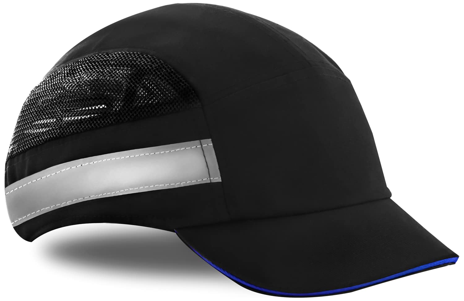 Ace Patera 812 Work Cap Anti-Impact Short Visor with Reflective Elements Lightweight and Breathable Black/Blue