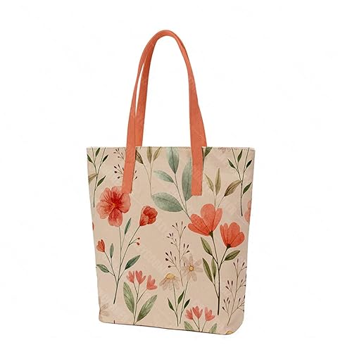 Crazy Corner Grow Flowers Printed Canvas Tote Bags For Women With Zip 16 X 14 Inches| Handbag For Women With Zip/Women