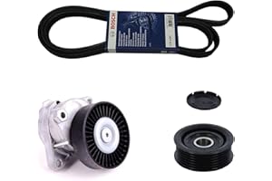 LAIPZ Serpentine Drive Belt Kit with Tensioner & Idler Pulley for Mercedes Benz