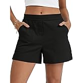 Micoson Linen Shorts for Women Casual Comfy Shorts Summer Trendy Mid Waisted Short with Pockets 2026