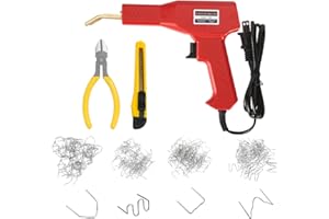 Sandfren Car Plastic Welder, Vehicle Plastic Bumper Crack Repair Welder Gun Kit, 200PCS 4 Types Portable Automotive Hot Welding Staplers with Carry Case, Universal for SUV RV Truck