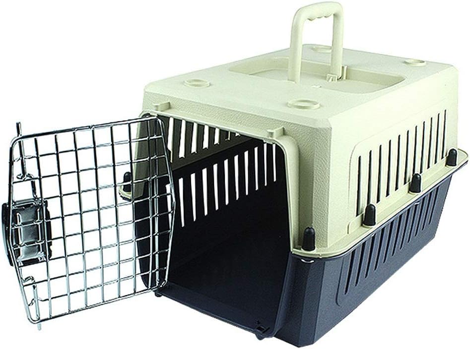 XingKunBMshop Transport Box - in Accordance with IATA Requirements for Transportation of Live Animals, Large Pet Carrier,(Gray Black) Walking,Outgoing Travel