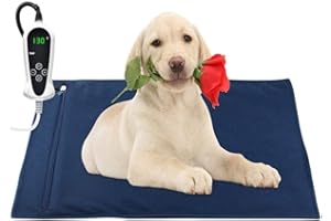 RIOGOO Pet Heating Pad, Electric Heating Pad for Dogs and Cats Indoor Warming Mat with Auto Power Off (Large:22" x 18")