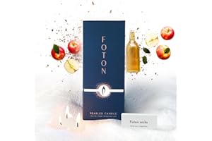 Foton Pearled Candle 18 Oz - Snowy Cider Non Toxic Luxury Long Lasting Powder Wax Sand Candles up to 120 Hours - Refillable Pearl Candle Sand with 30 Wicks