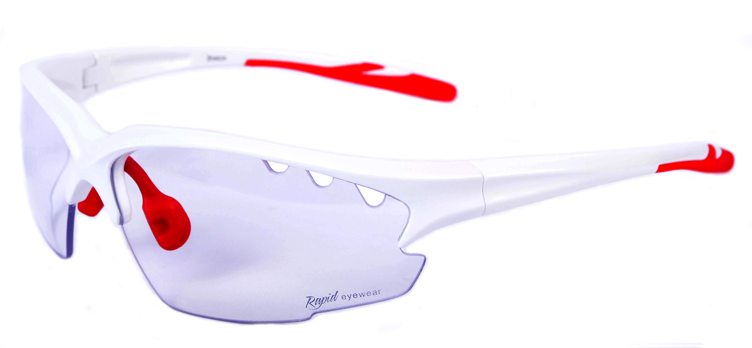 Rapid Eyewear Breeze Clear White SPORTS & CYCLING TRANSPARENT SAFETY GLASSES for Men & Women. UV 400 Protection Sunglasses Lens. Also For Cricket, Running, Shooting etc.