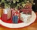 Juvale Christmas Tree Skirt, Red and White Velvet Tree Skirt, Holiday Xmas Decor (60 in)