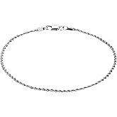 kelistom 18K Gold/White Gold Plated Rope Chain Anklet, 3mm Stainless Steel Ankle Bracelets for Women and Men, 9 10 11 inches