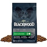 Blackwood Grain Free Small Breed Dry Dog Food, Turkey & Lentils Recipe, 4.5 Pound Bag for All Life Stages, Slow Cooked with Taurine and Fish Oil to Promote Heart Health