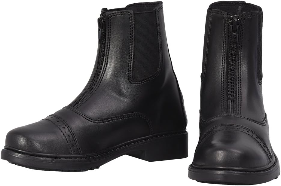 TuffRider Children's Starter Front Zip Paddock Boots | Kids Equestrian Horse Riding English Boots