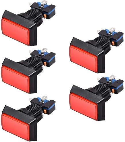 Uxcell 5-Pack 39mm Triangle LED Illuminated Push Button – 12V DC Momentary Arcade Game Switch With Micro Switch (Blue)