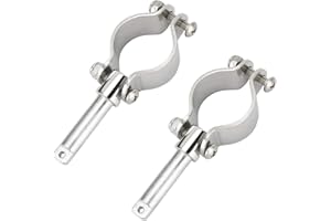 NovelBee 2 Pack of 316 Stainless Steel Clamp on Oarlocks or Rowlocks,1-5/8" Tube ;5.3" Length