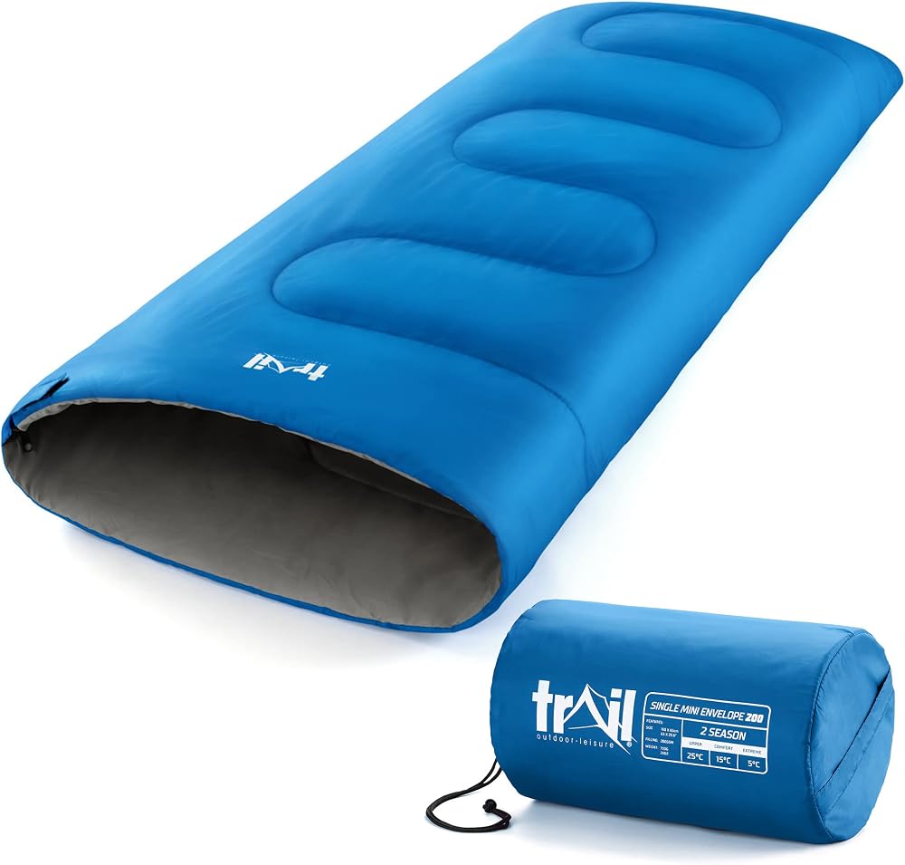 Trail Kids Sleeping Bag 200gsm Mini Envelope 2 Season 160cm x 65cm