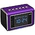 Jumbl&trade; Mini Hidden Spy Camera Radio Clock w/Motion Detection & Infrared Night Vision - Built-In Screen, Speaker, Micro SD Slot & AUX Line In - Purple