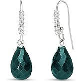 Galaxy Gold GG 14k Solid Gold Fish Hook Earrings with Diamonds and Emeralds