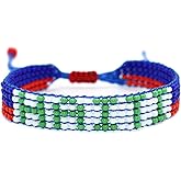 Haiti Flag Bracelet - Adjustable Blue & Red Jewerly for Men & Women - Haitian Heritage - Haitian Pride Bracelet - Flag Day Gift - Premium Czech Beads