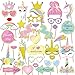 Unicorn Party Supplies(35Count),Konsait Glitter Unicorn Photo Booth Props Funny Rainbow Unicorn Pegasus Photo Props for Unicorn Baby Shower Birthday Party Decoration Favors Supplies for Girl Kids