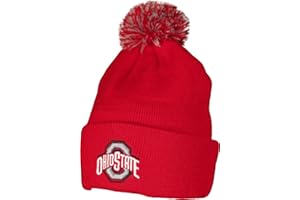 ZHATS Zephyr Men's Standard Pom Beanie Team Color, Ohio State Buckeyes Red, One Size