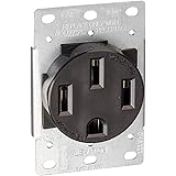 Leviton 279-S00 50 Amp, 125/250V, Nema 14-50R, 3P, 4W, Flush Mounting Receptacle, Straight Blade, Industrial Grade, Grounding
