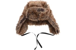 Faux Fur Trapper Hat Thickened Winter Warm Earflap Cap for Seniors Outdoor Activities Hiking Travel Soft Cozy Furry Headwear