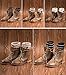 Dimore Womens Boot Cuffs Boot Topper Knitted leg Warmer Button Cuffs Crochet Thick Warm Cuff Beige