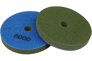 BSRTTOOL 4" Diamond Sponge Fiber Polishing Pad 6000 Grit - Polishing Tile Stone Marble Concrete Ceramics Glass 2Pcs