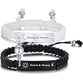 MEALGUET Personalized ID Couple Bracelets Custom Engraving Handmade Braided Rope Wrist Bangle for Men Women Friendship, Adjustable,Customized Bracelet Gift for Men Husband