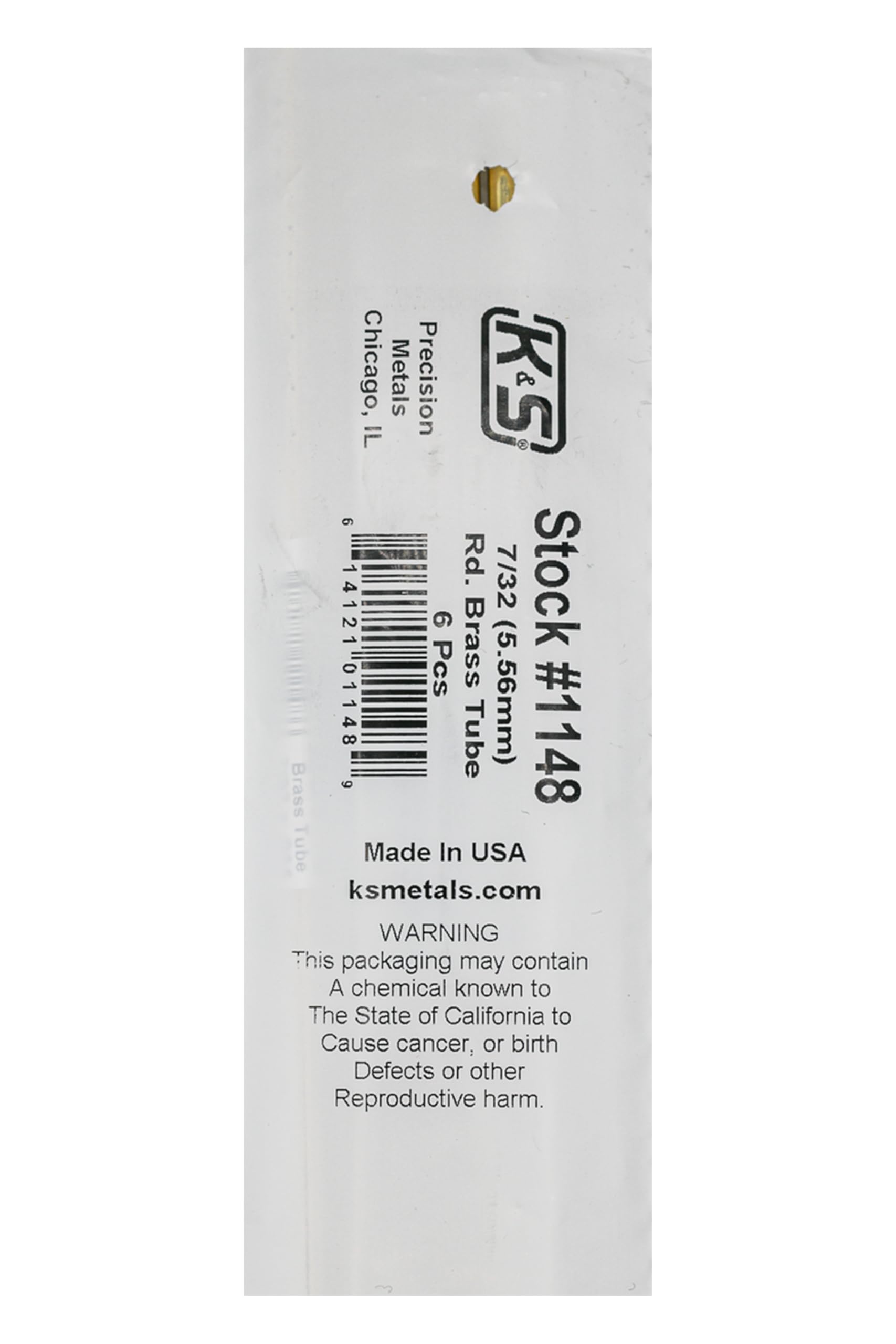 K & S Precision Metals 1148 7/32x36 RND BRS Tube, Pack of 1