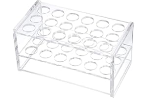 TEENSERY Clear Acrylic Test Tube Rack 18 Holes Test Tube Holder for 10ML/15ML Test Tubes (1 Piece)