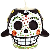Day Of The Dead Female Tea Light Holder (tea light not included) Party Accessory (1 count) (1/Pkg)