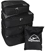 Hopsooken 5 Set Packing Cubes for Travel Large Suitcase Luggage Organizer Bags Travel Accessories Vacation 4 Cubes 1 Laundry Pouch Bag