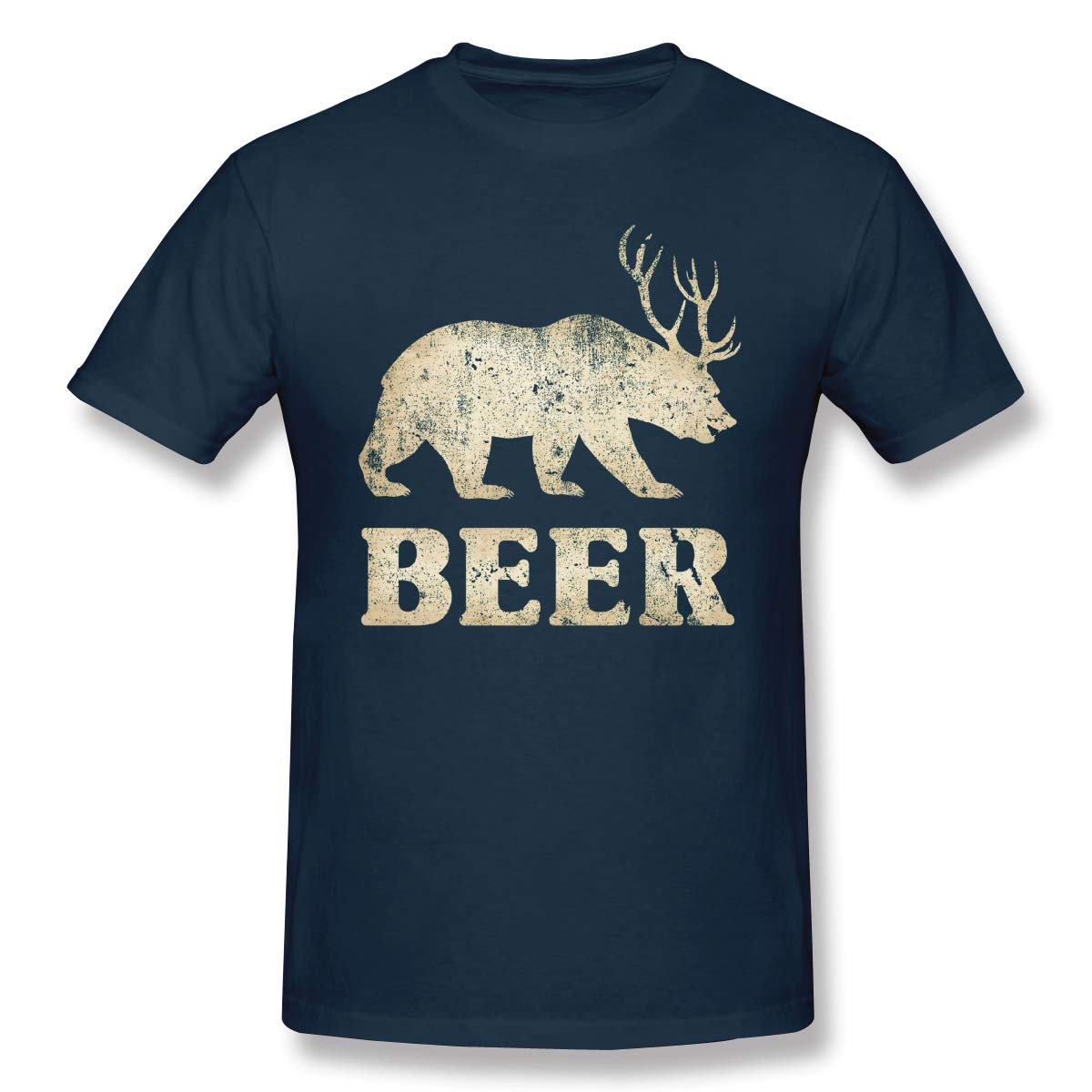 S Retro Deer Beer Bear Classic Navy T Shirt Kitilan