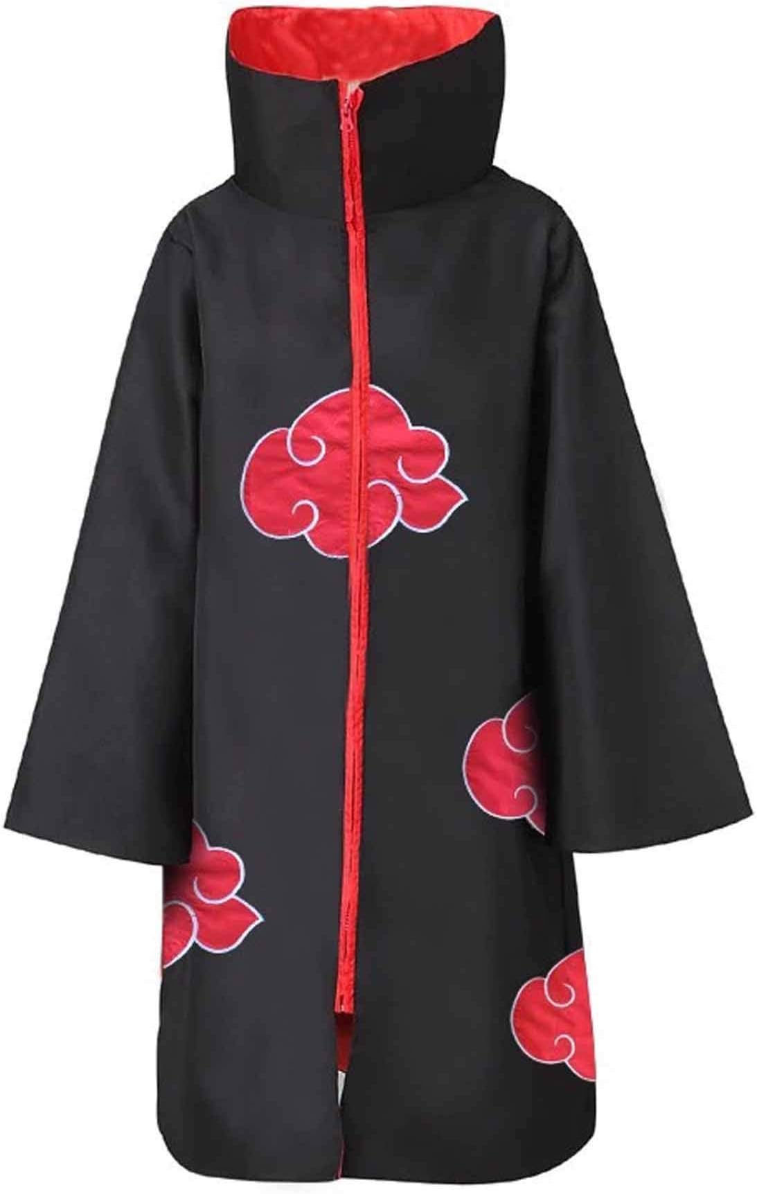 XCJLW Unisex Long Robe Naruto Akatsuki Cloak Cosplay Halloween Costume with Headband