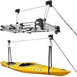 VIVOHOME Heavy Duty Ceiling Mount Bicycle Kayak Canoe Garage Storage Rack Lift Hoists Pulley System 125lbs Capacity Pack of 2