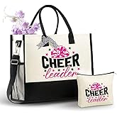 InnoBeta Cheerleader Gifts Canvas Tote Bag for Cheerleaders, Women, Cheer Gifts for Birthday, Christmas, Mother's Day, Thanksgiving