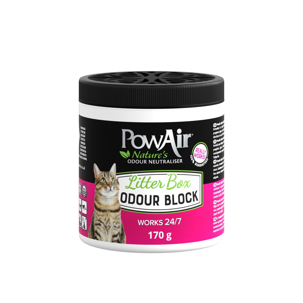 PowAir Litter Box Odour Block - 24/7 Cat Litter Odour Eliminator - Natural, Pet Safe, Essential Oils Formula (170g)