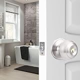 AMOTOFO Door Knob Lock Privacy Bedroom Exterior Keyed Satin Stainless view 6